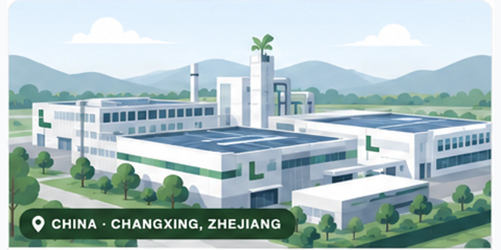 Industrial illustration of Zhejiang New Materials Base in Changxing, Zhejiang