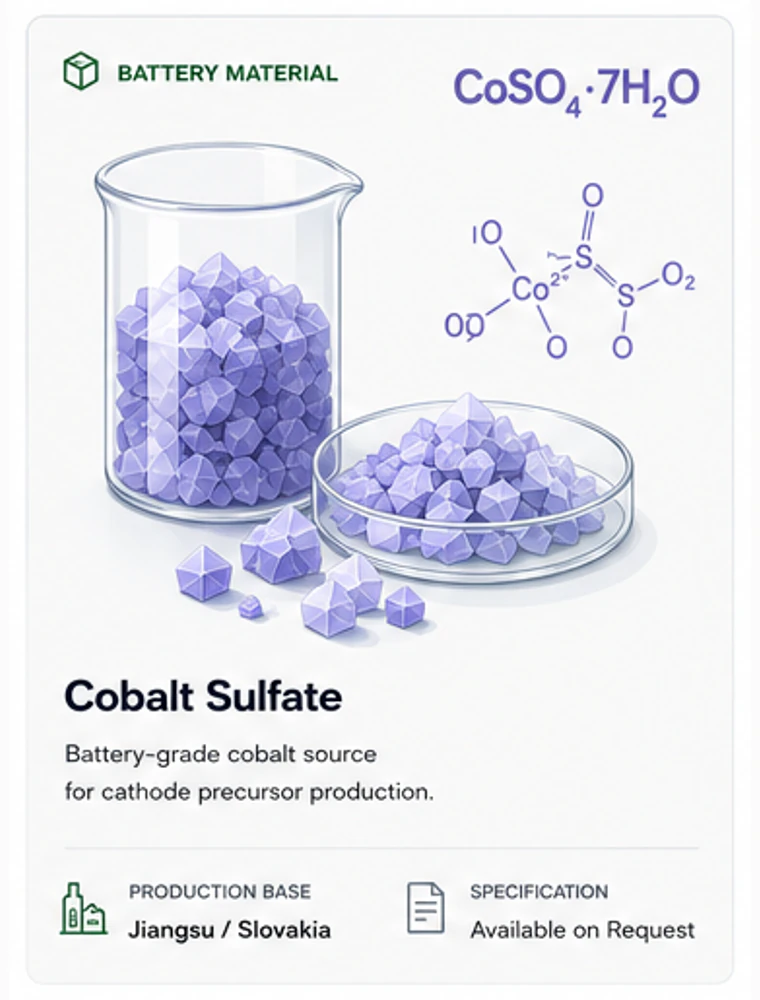 Cobalt sulfate battery material illustration