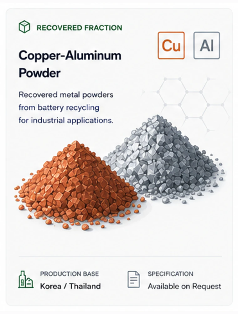 Recovered copper and aluminium powder illustration