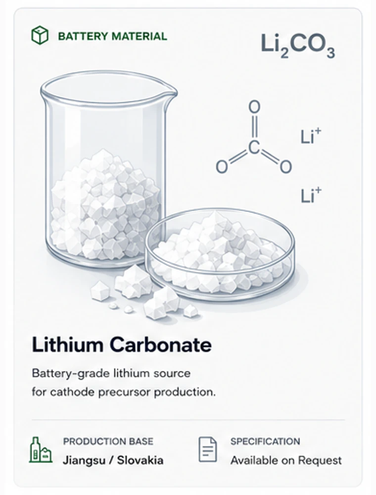 Lithium carbonate battery material illustration