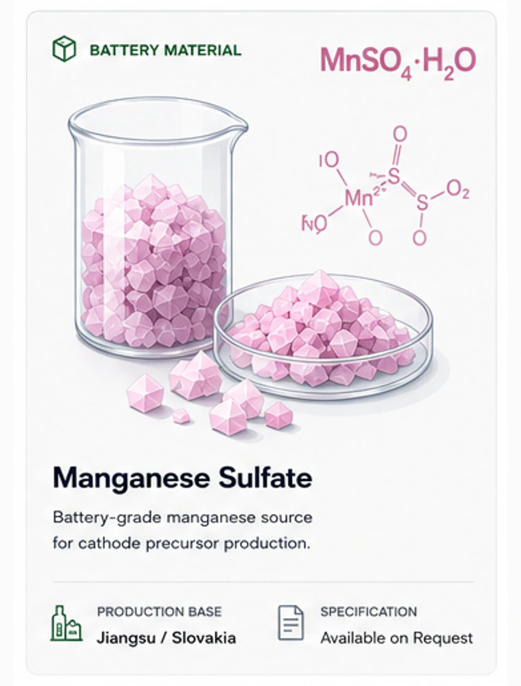 Manganese sulfate battery material illustration